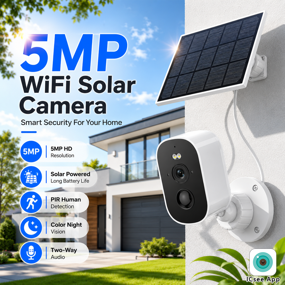 Home Security No Wifi - 5MP WiFi Solar Security Camera Outdoor