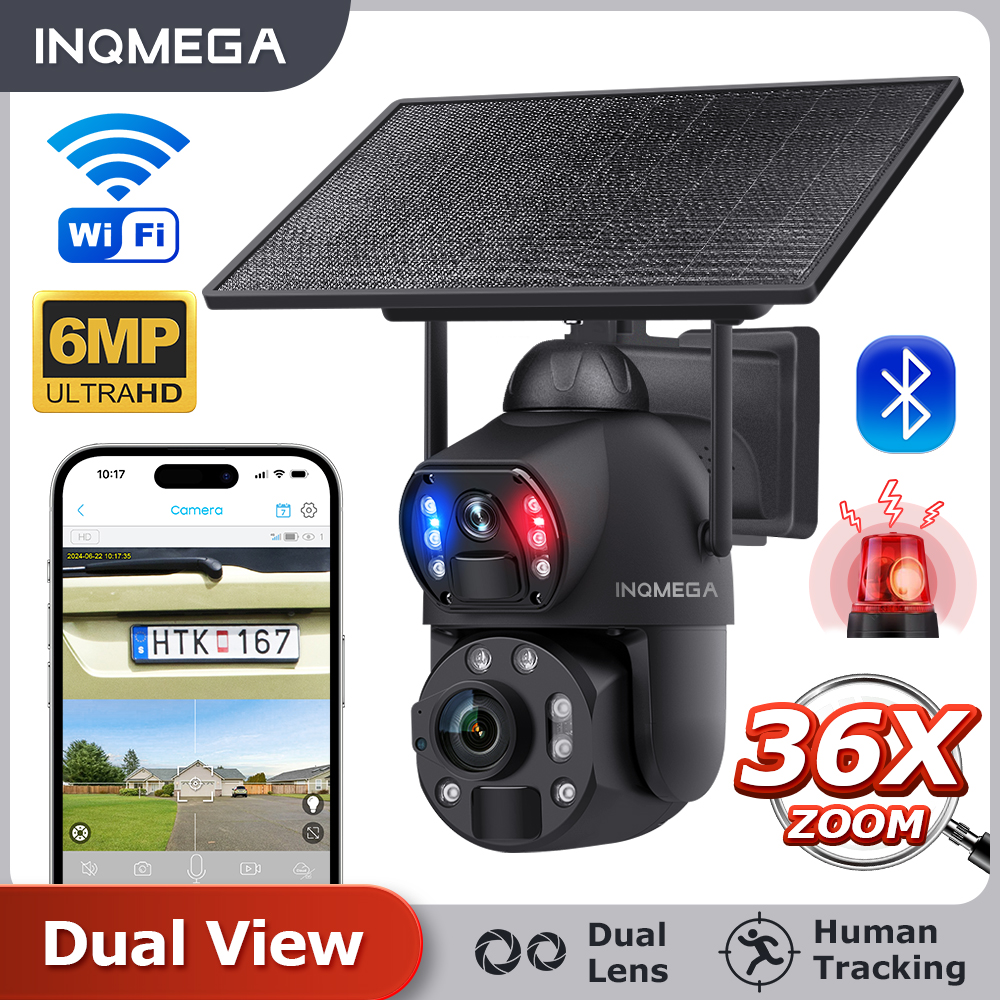 Home Security Panel - 12MP 36X Dual Lens Solar Security