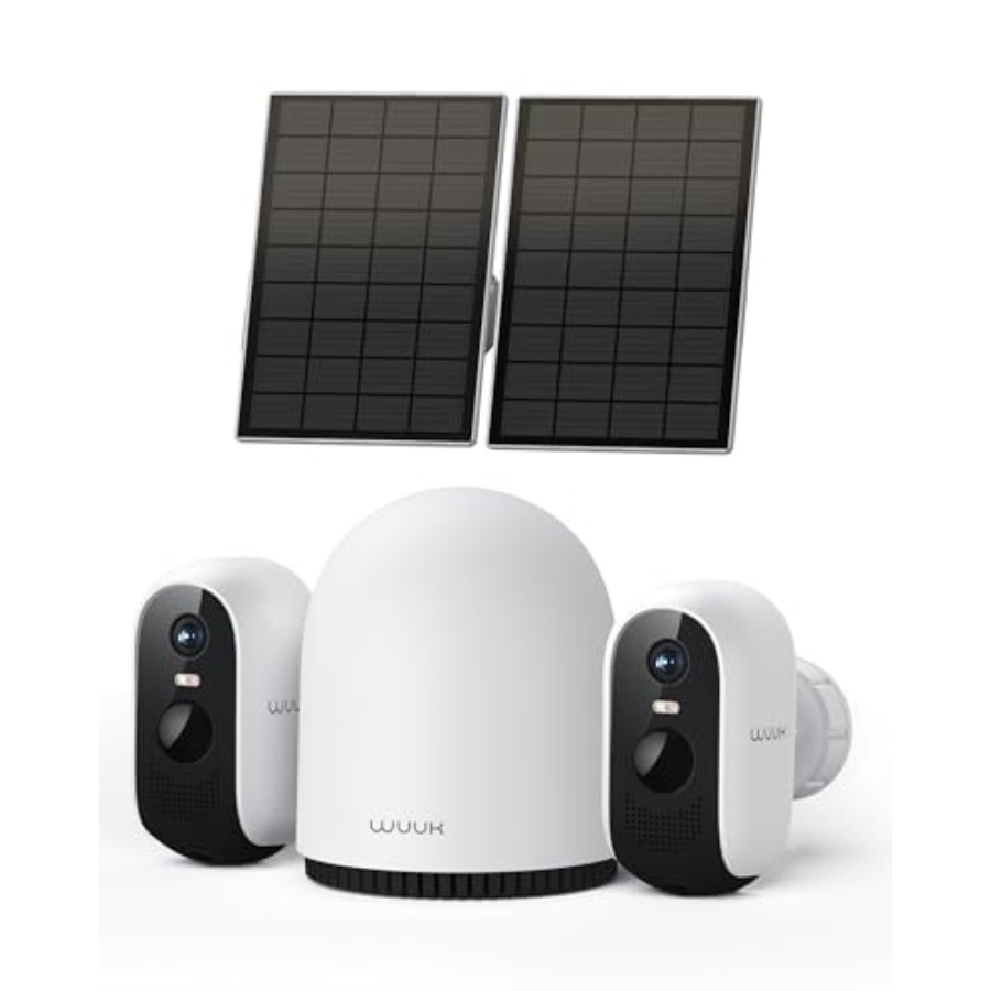 Home Security No Monthly Fee - Outdoor solar security cameras 2K wireless