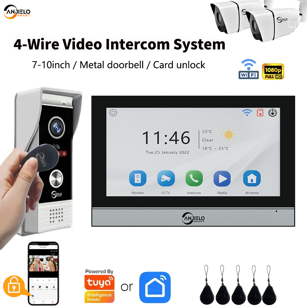 Home Security Front Door Camera - ANJIELO SMART Doorbell Camera Wifi Video