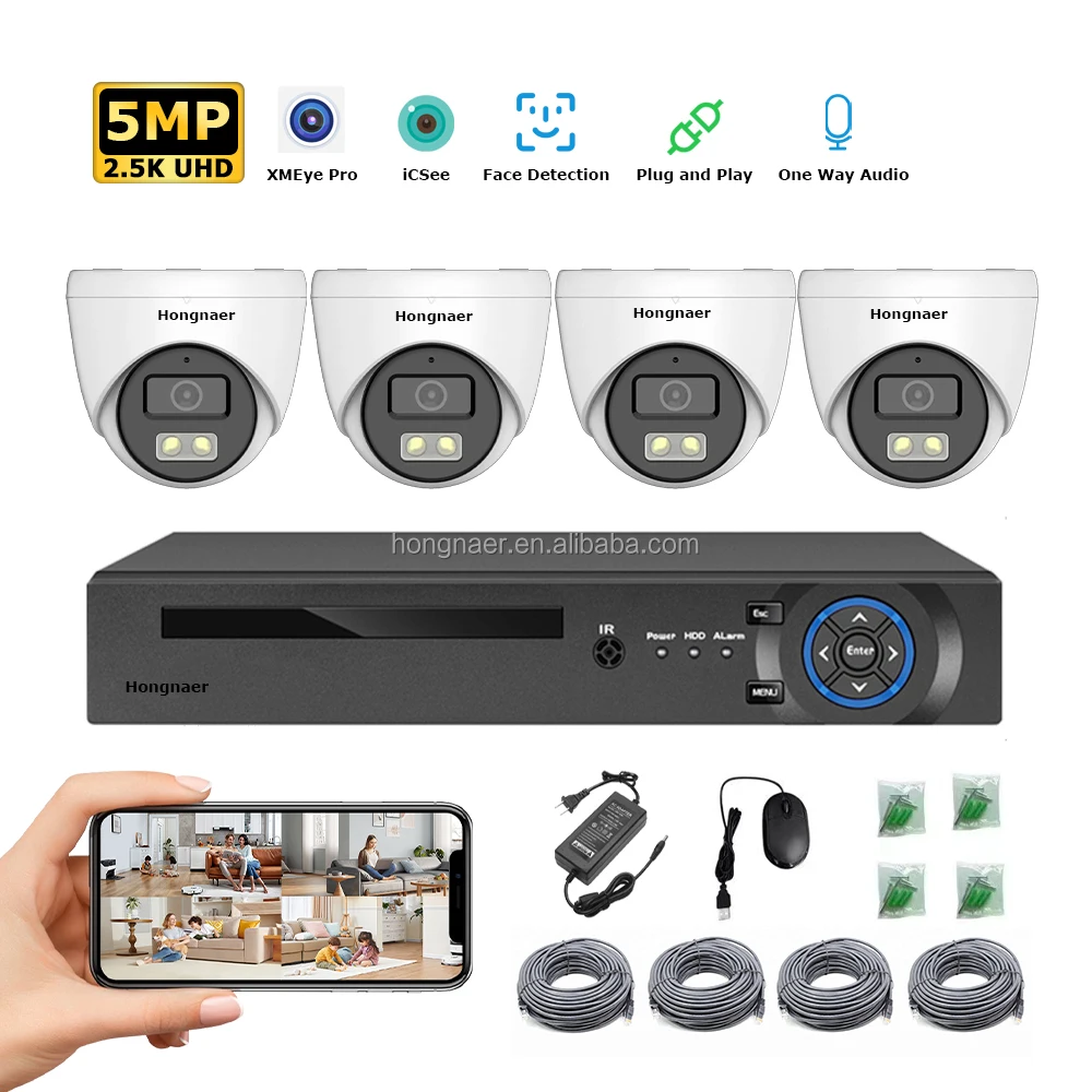 Home Security Indoor Cameras - 2026 Hongnaer 4MP 5MP 8MP 4CH