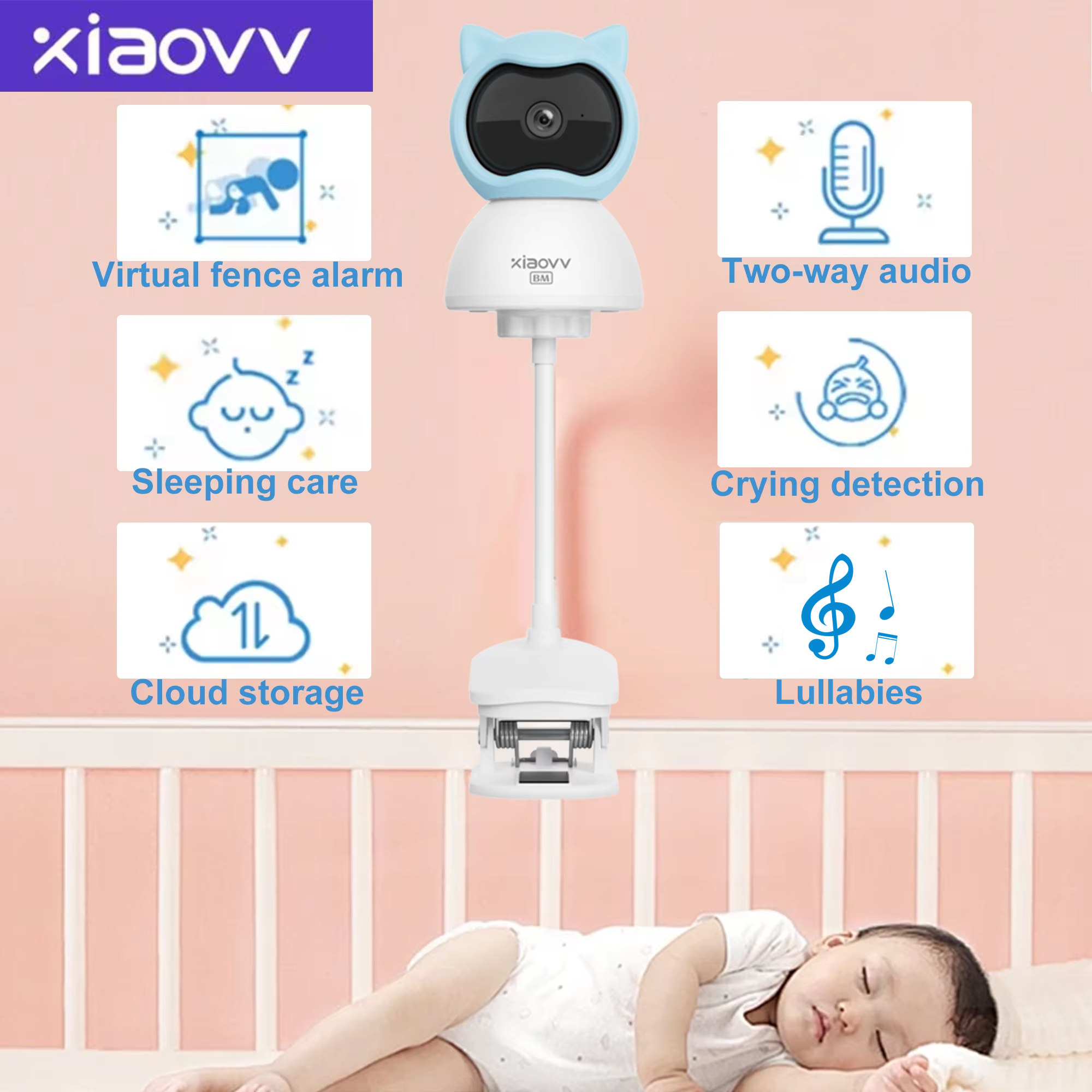 Home Security Tech - 4MP WiFi xiaovv indoor Baby Monitor