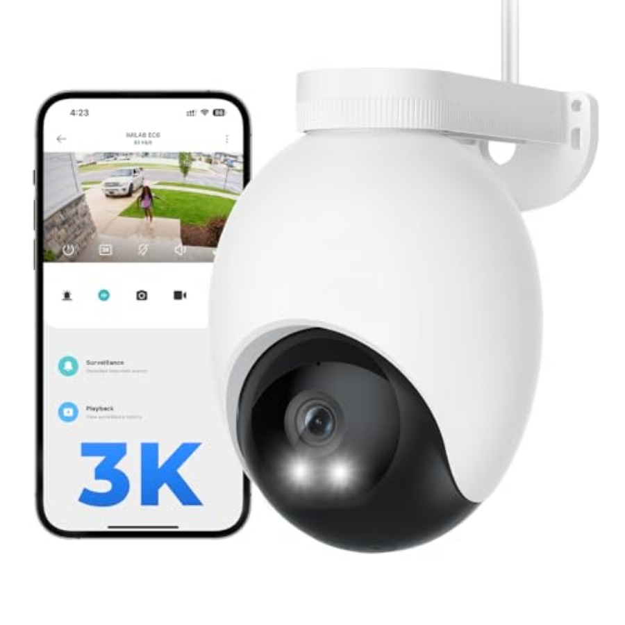 Home Security Front Door Camera - EC6 3K Plug-in Security Camera Outdoor: