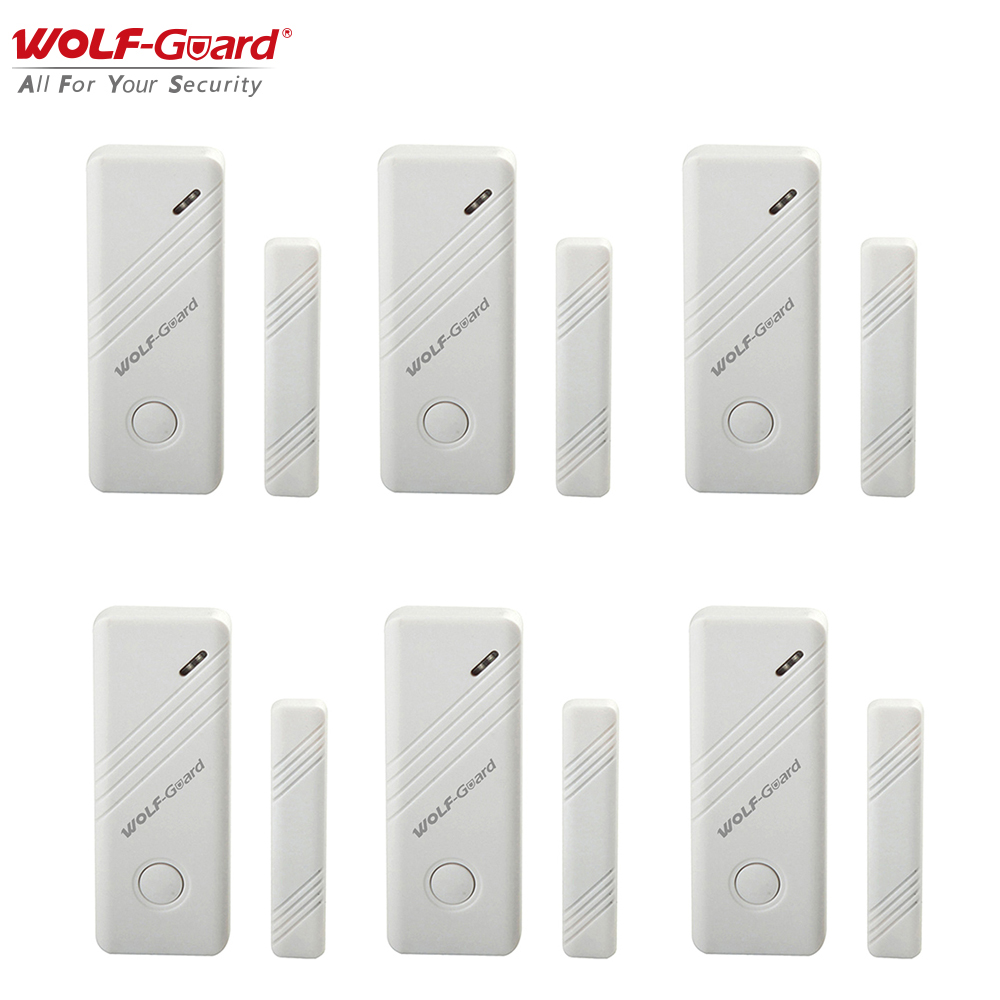 Home Security Systems Wireless - 6 x Wolf-Guard Wireless Contact Door