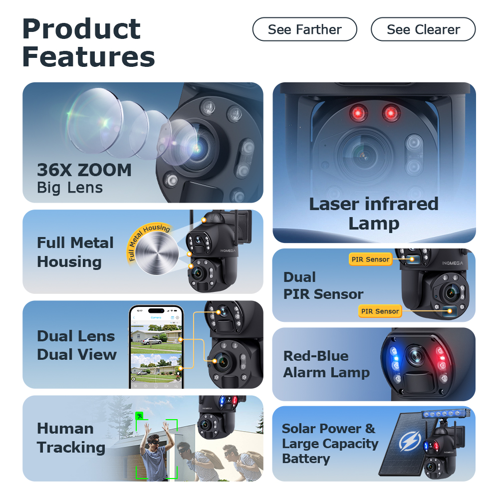 12MP 36X Dual Lens Solar Secur - Home Security Panel review and price