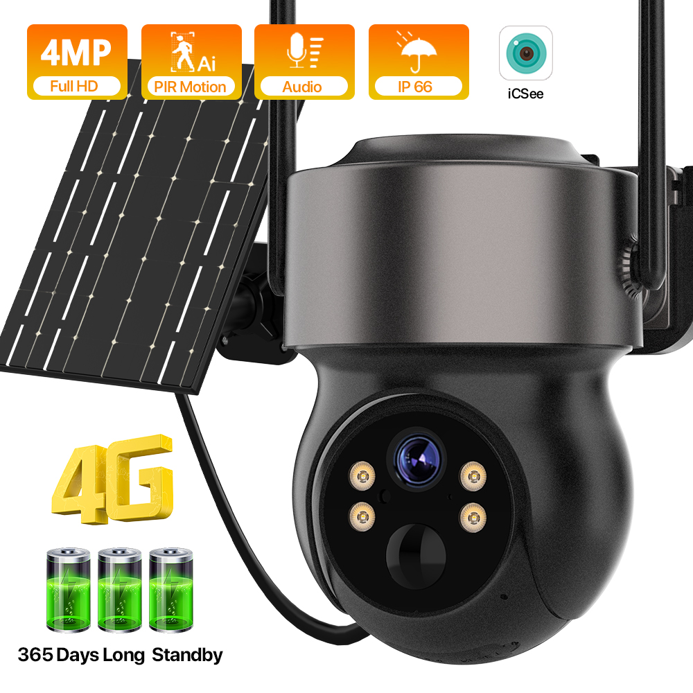 4MP 4G SIM Solar Battery Power - Home Security Panel review and price