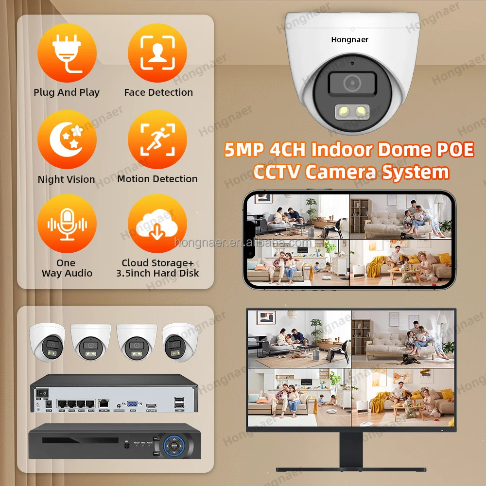 2026 Hongnaer 4MP 5MP 8MP 4CH  - Home Security Indoor Cameras review and price