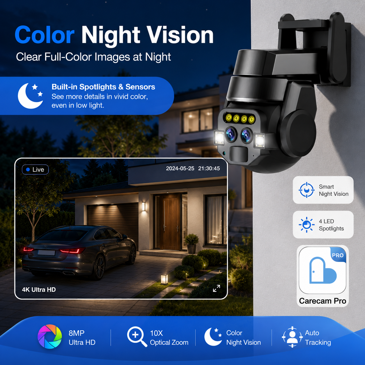 8MP 4K Dual Lens WiFi PTZ Secu - Home Security Front Door Camera review and price