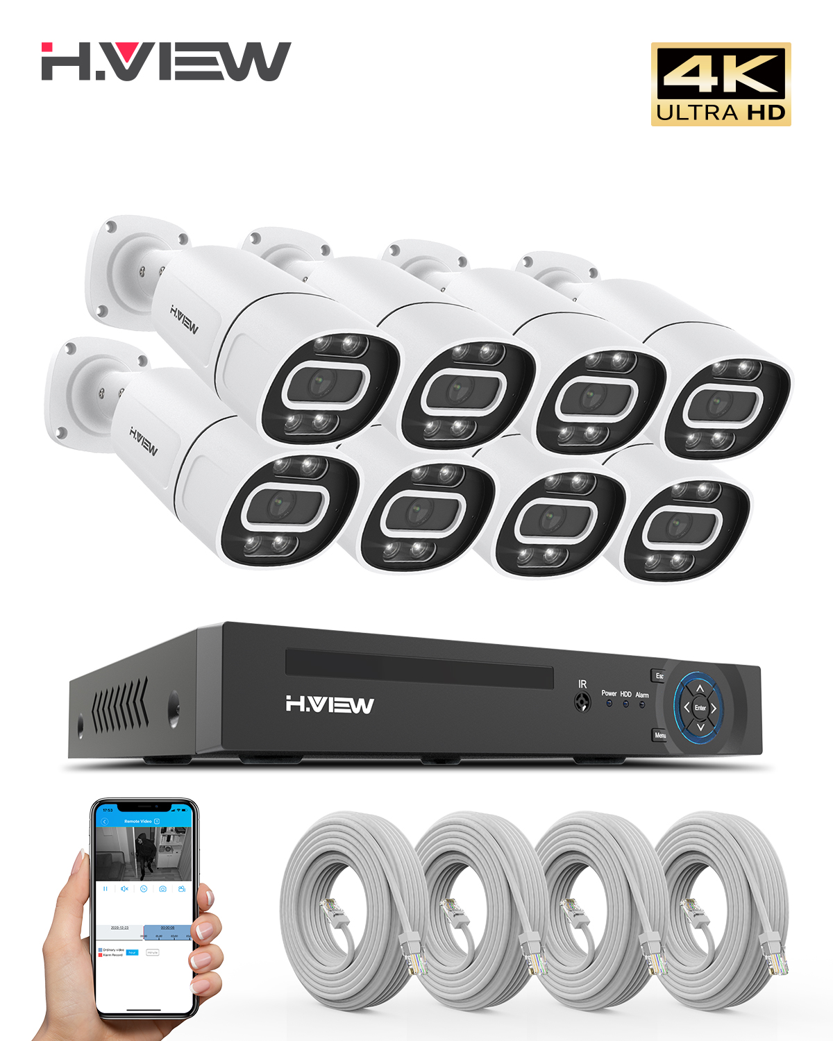 H.View 4K 5Mp 8Mp poe Cctv Sec - Home Security Tech review and price
