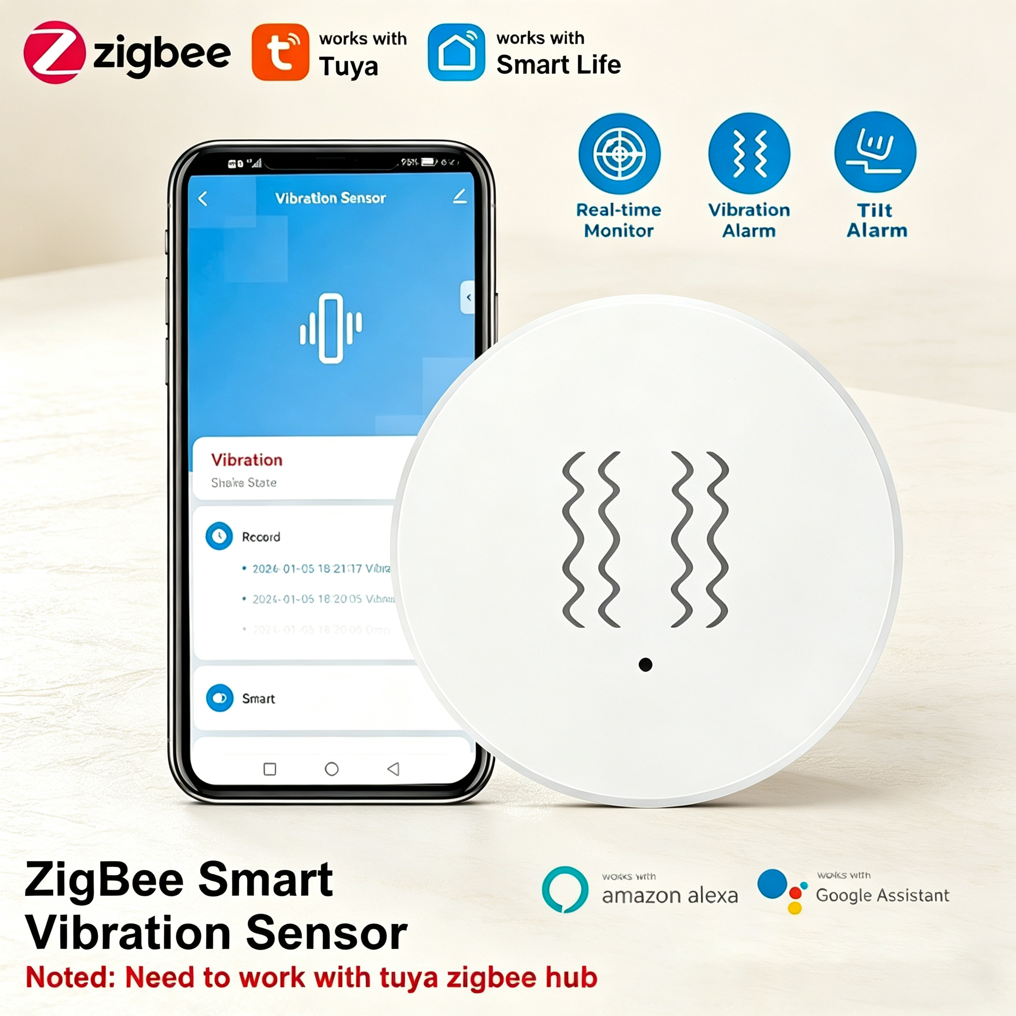 Tuya ZigBee Smart Vibration &  - Home Security Network review and price