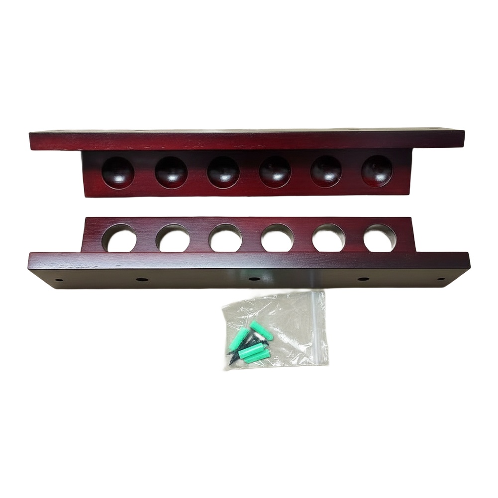 Six-Hole Wooden Pool Cue Rack  - Home Security Game review and price